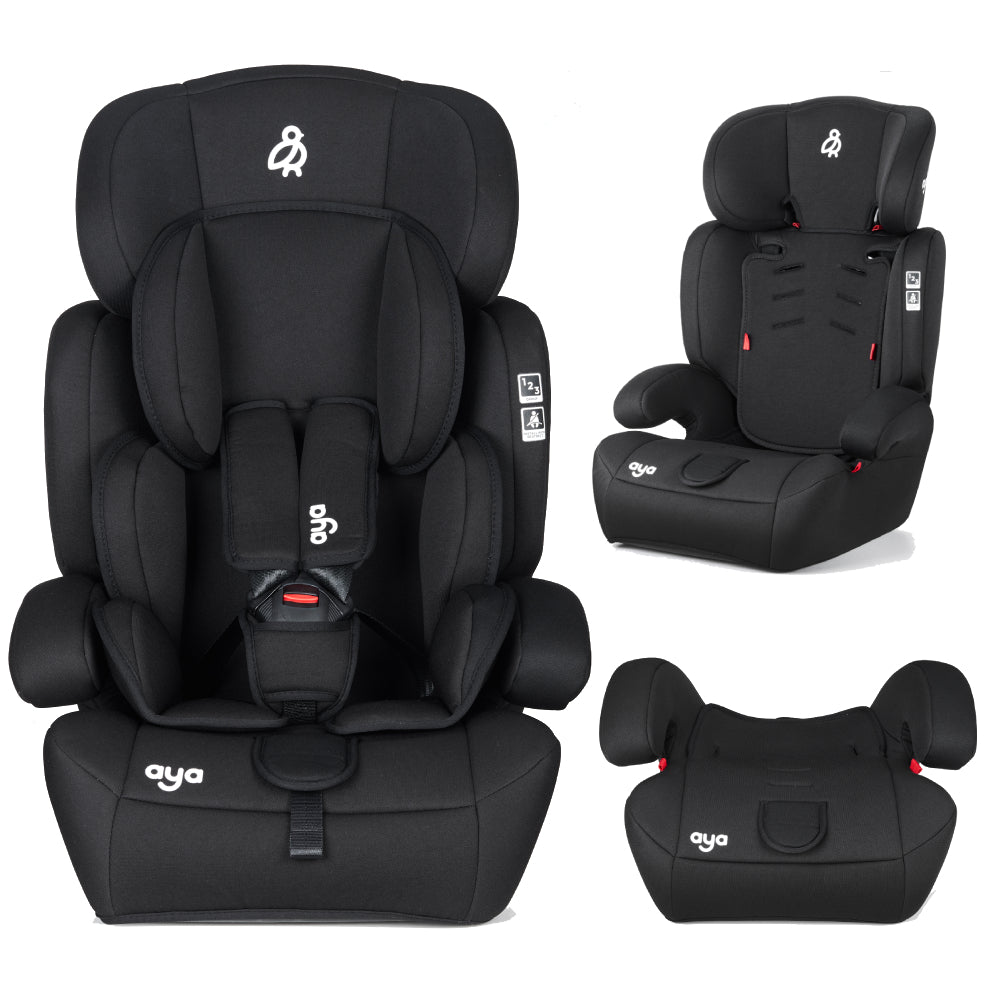 Aya Comfort Group 1/2/3 Car Seat - Midnight Black