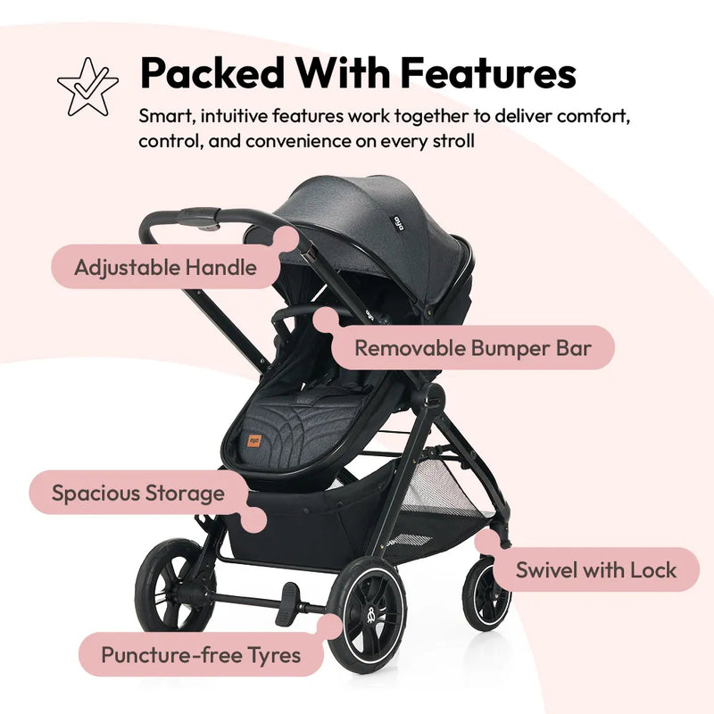 Aya EasyMoov 3 in 1 Pushchair - Stone Grey